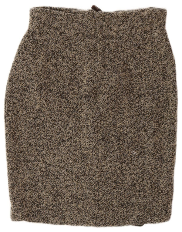 Marella Womens High Waist Mini Pencil Skirt UK 12 Medium W24 Brown Flecked