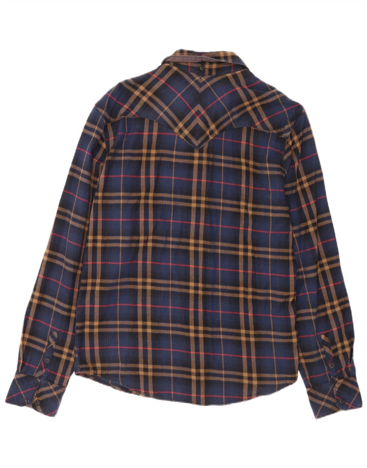 Levi's Mens Standard Fit Flannel Shirt Medium Navy Blue Check Cotton