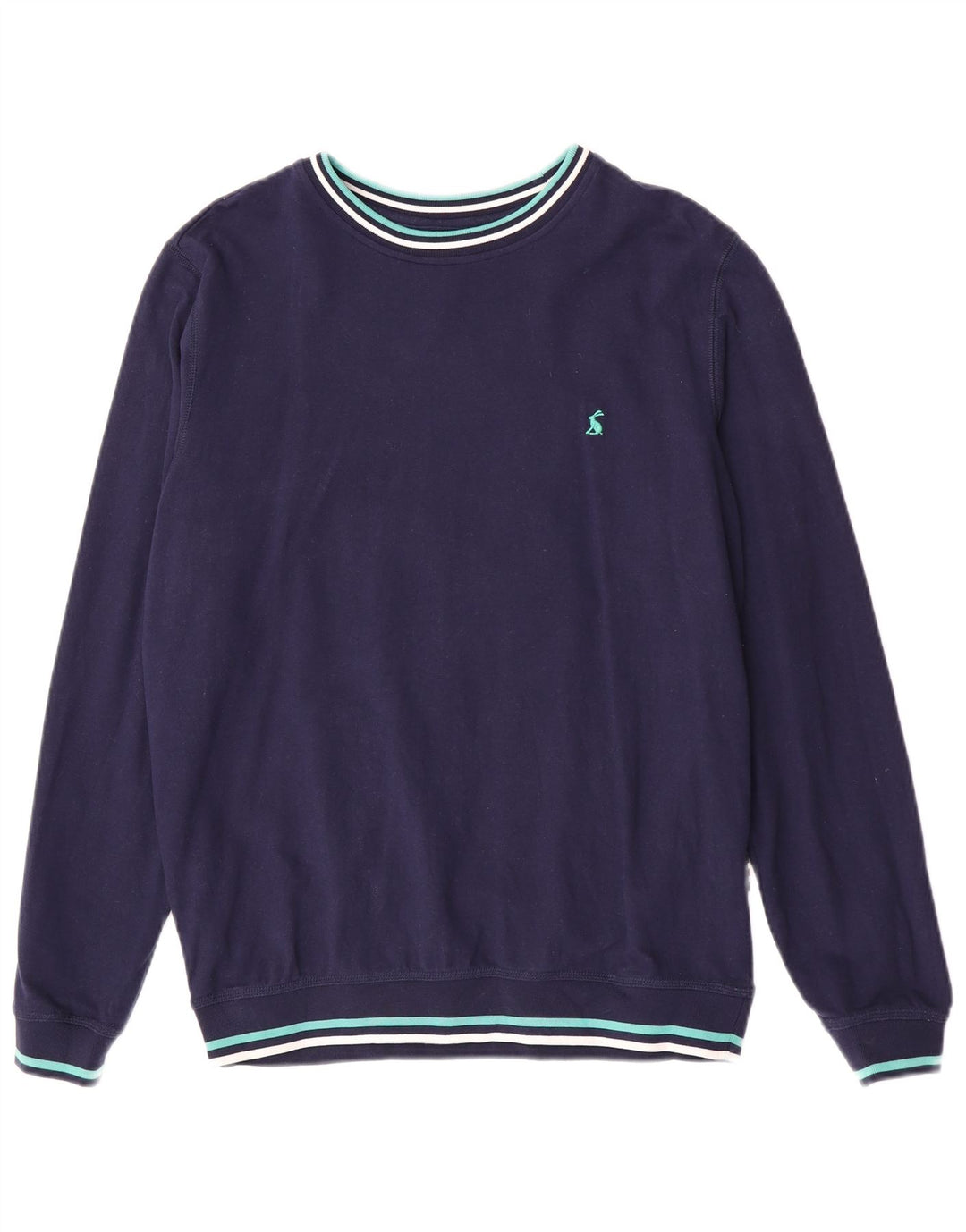 Joules Mens Sweatshirt Jumper Medium Navy Blue Striped Cotton
