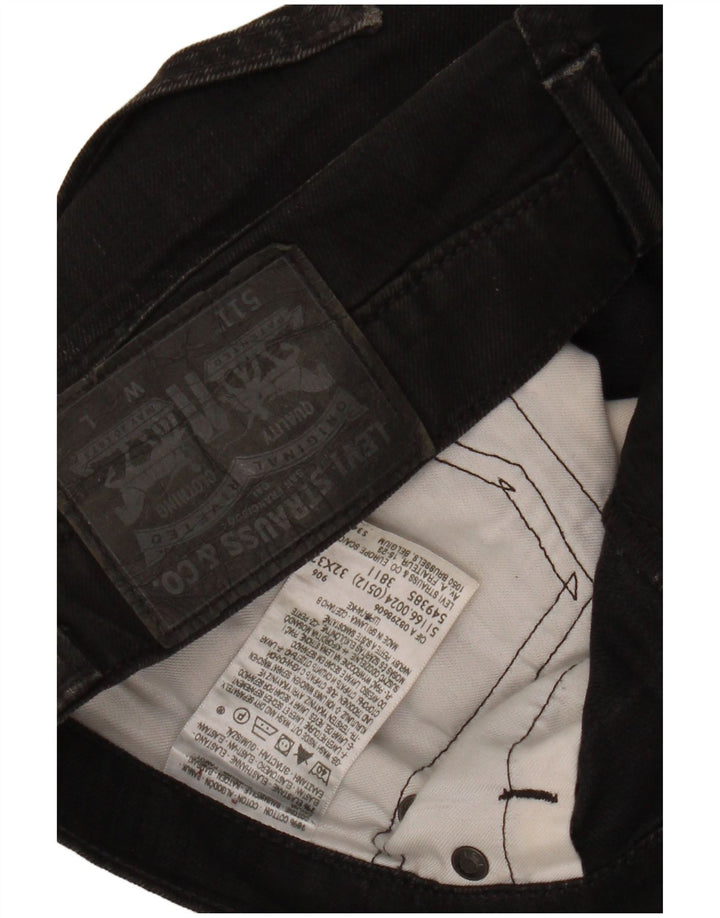 LEVI'S Womens 511 Slim Jeans W32 L30 Black Cotton