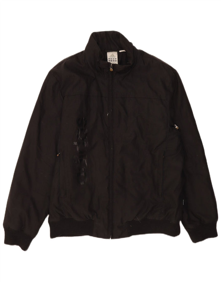 ADIDAS Mens Graphic Bomber Jacket UK 38 Medium Black Polyamide