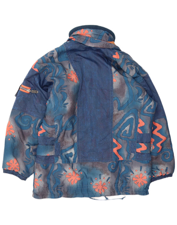 CANYON Mens Pullover Windbreaker Jacket UK 40 Large Blue Geometric