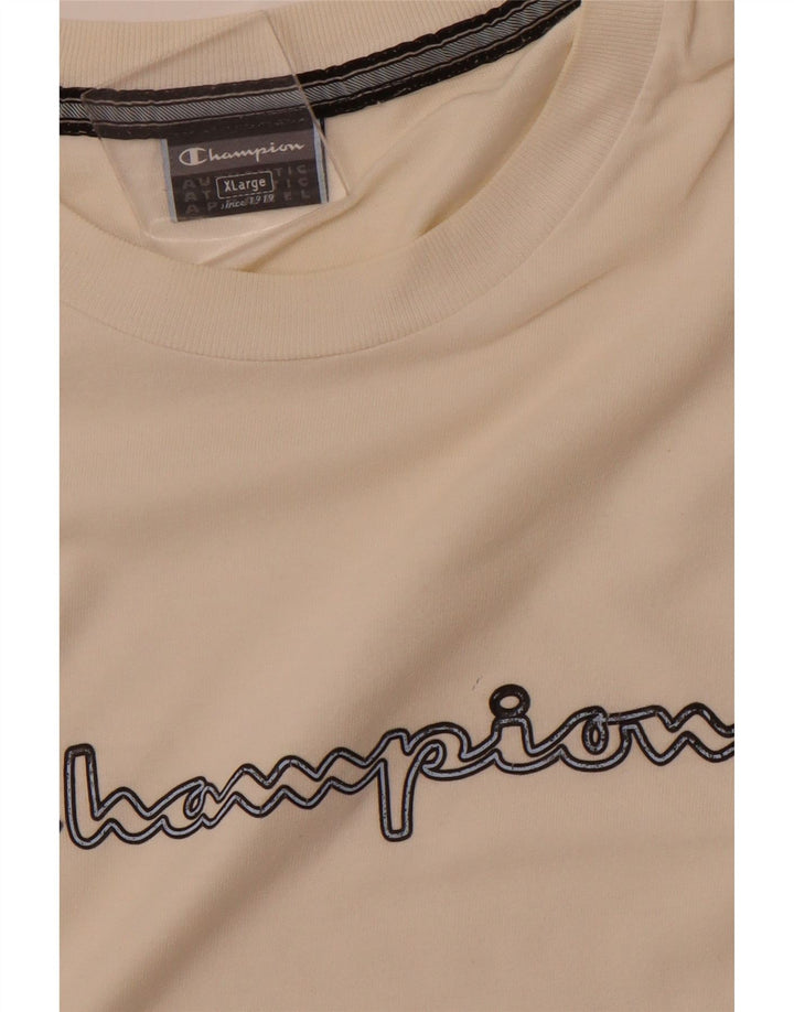 CHAMPION Mens Graphic T-Shirt Top XL White