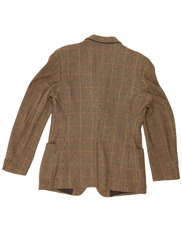 Vintage Mens 3 Button Blazer Jacket UK 38 Medium Khaki Check