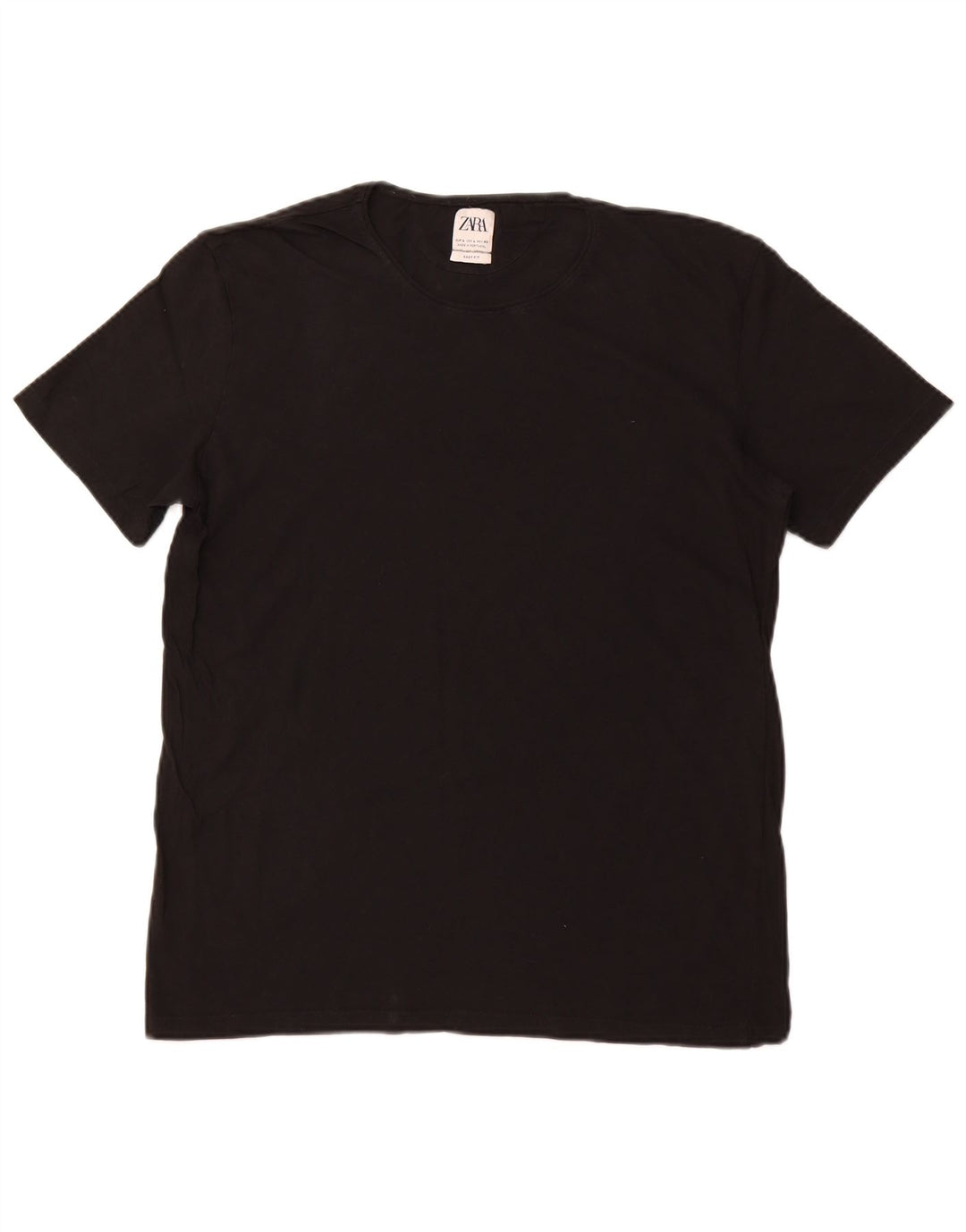 Zara Womens Easy Fit T-Shirt Top UK 14 Large Black