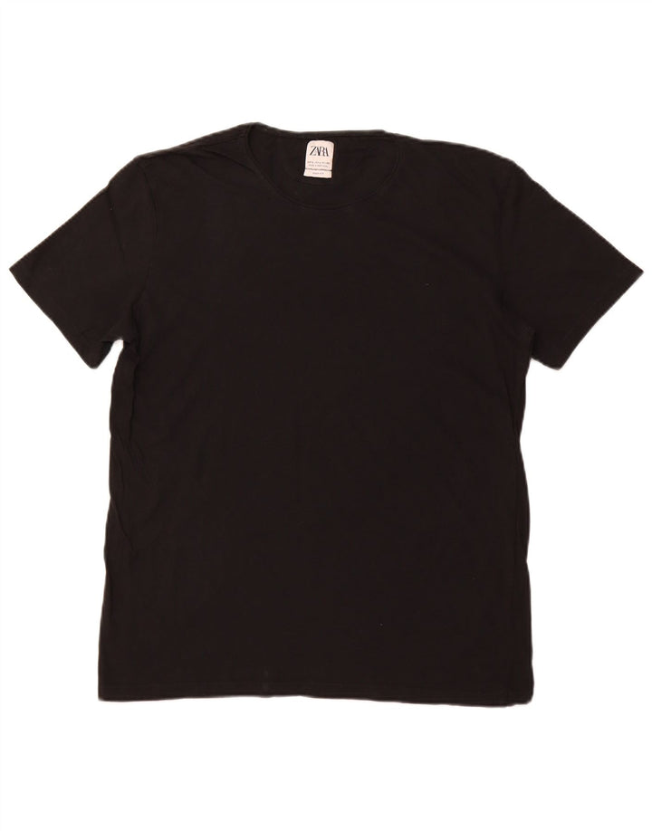 Zara Womens Easy Fit T-Shirt Top UK 14 Large Black