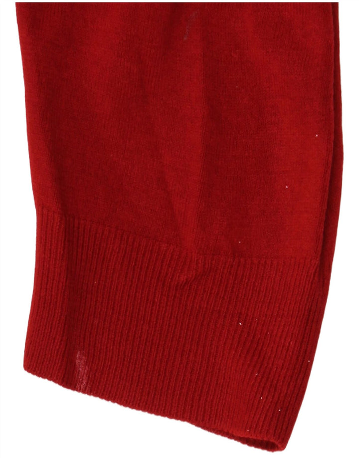 Marks & Spencer Mens Blue Harbour V-Neck Jumper Sweater Medium Red Acrylic