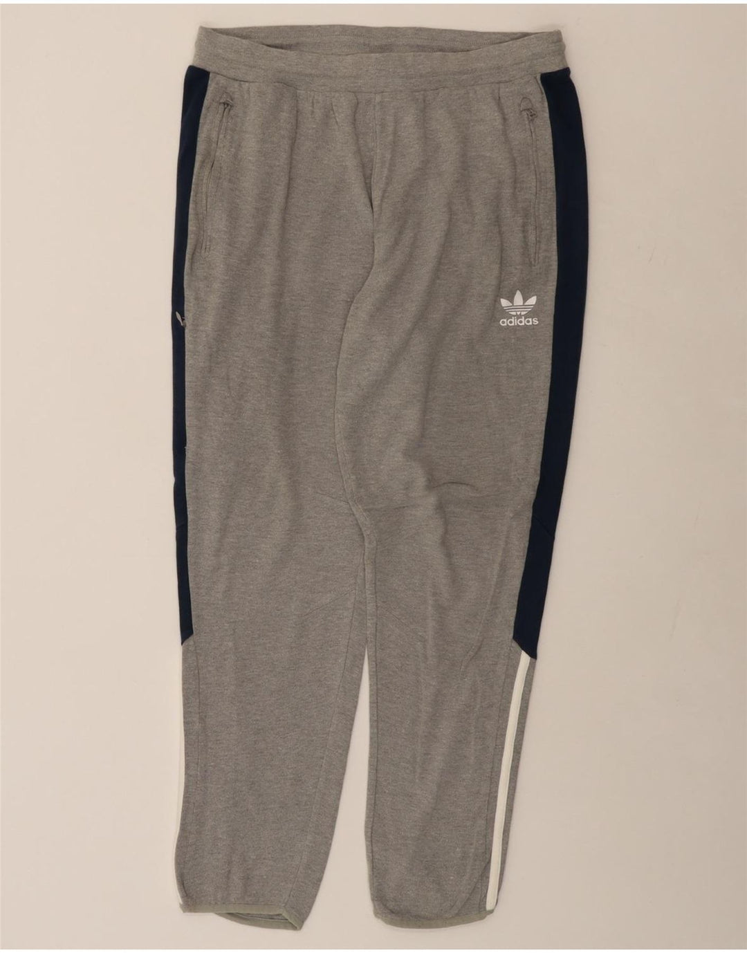 ADIDAS Mens Tracksuit Trousers XL  Grey Colourblock Cotton