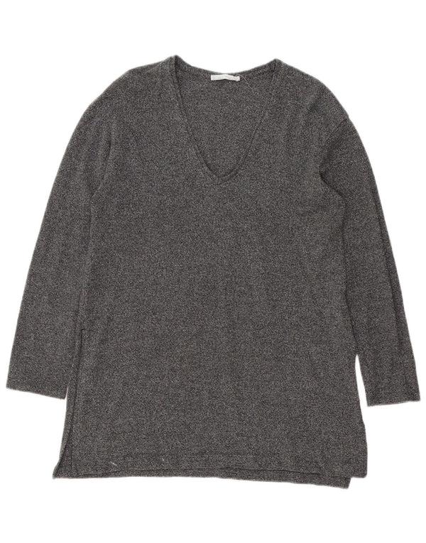 Zara Womens Long Sleeve Tunic Top UK 14 Large Grey