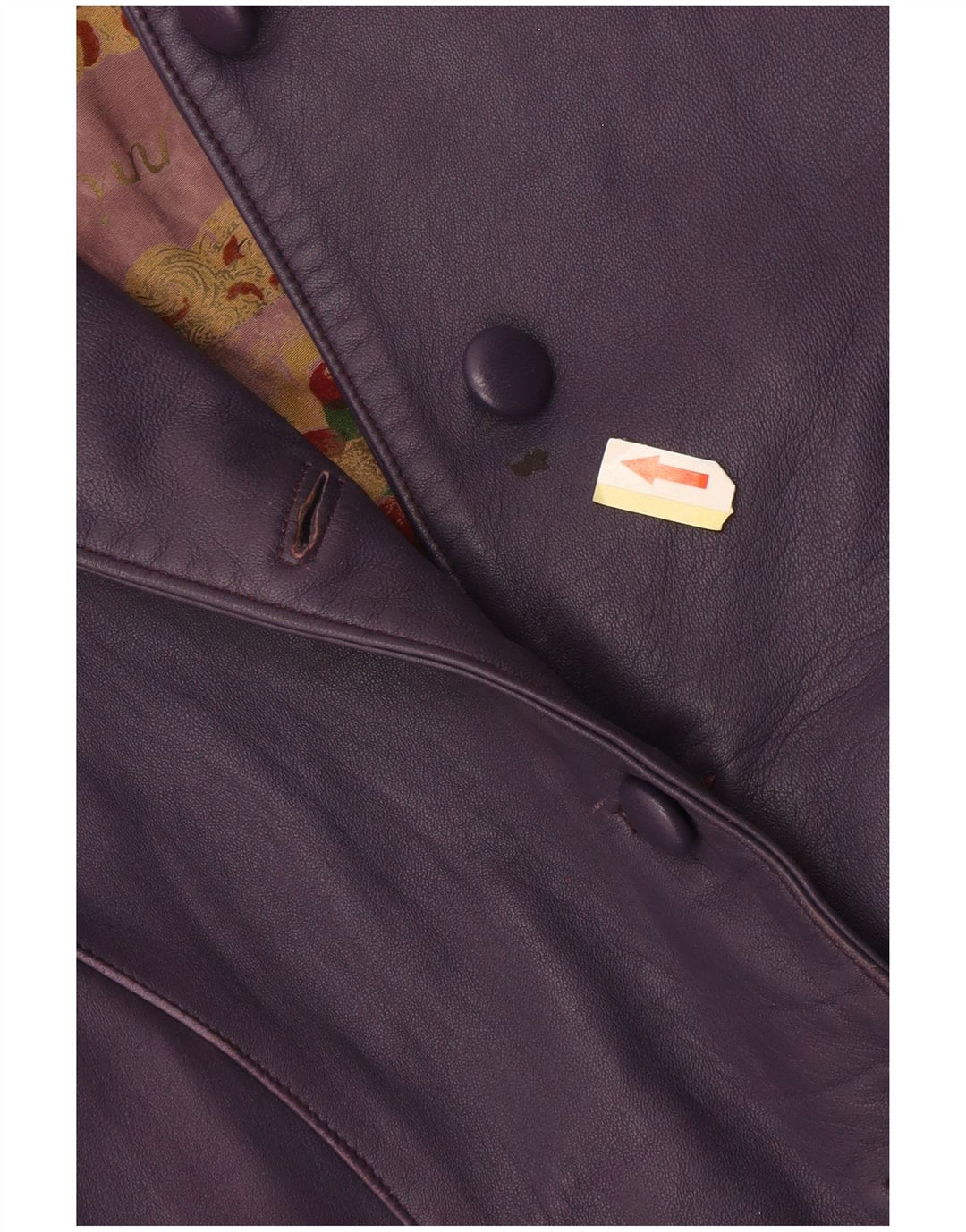 Vintage Womens Crop Leather Jacket UK 10 Small Purple