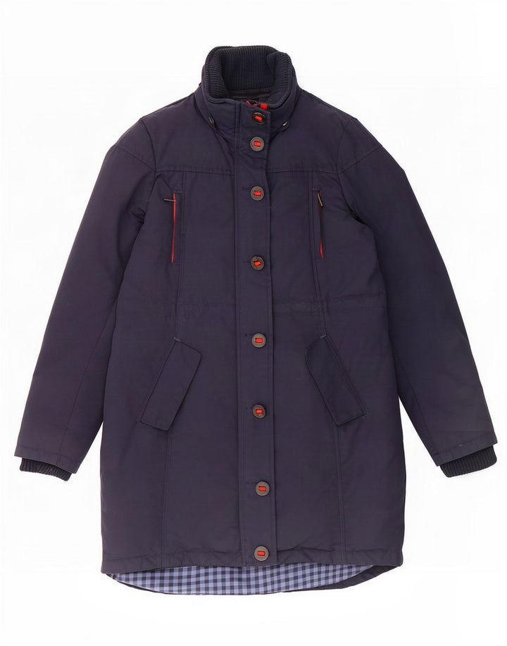 Fat Face Womens Padded Coat UK 10 Small Navy Blue Nylon