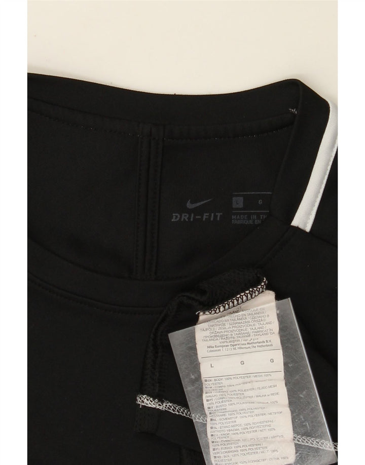 NIKE Womens Dri Fit T-Shirt Top UK 16 Large Black Colourblock Polyester