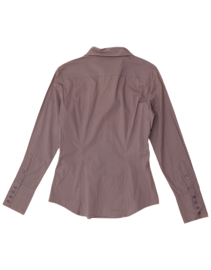 Benetton Womens Pullover Shirt UK 10 Small Grey Cotton