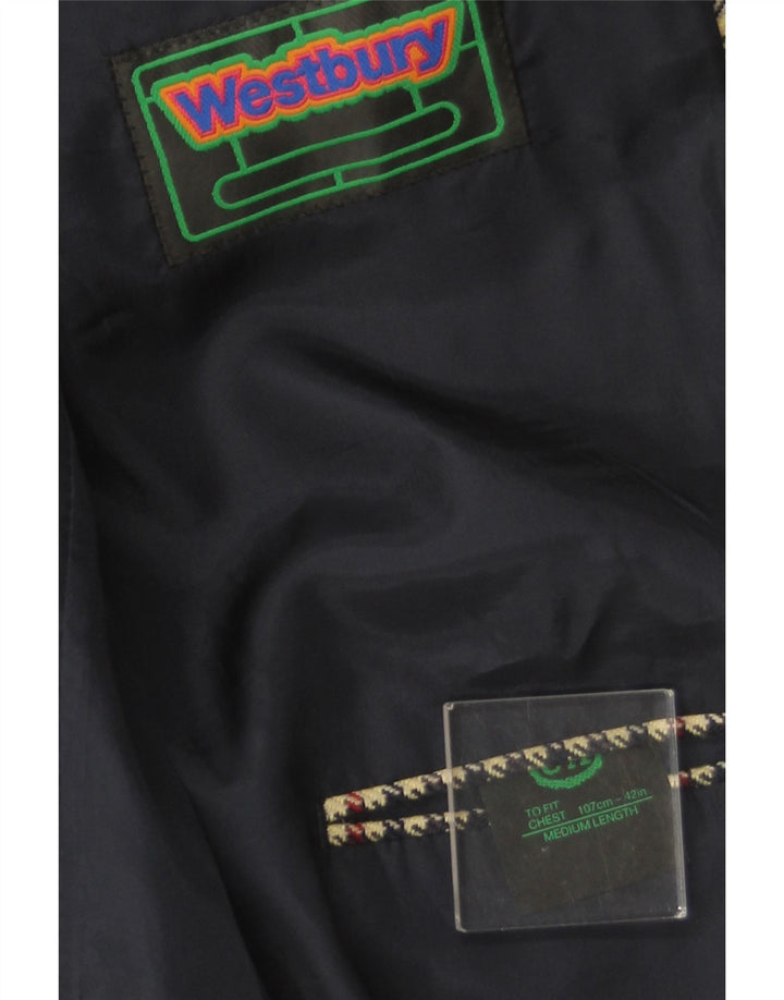 WESTBURY Mens 2 Button Blazer Jacket UK 40 Large Beige Houndstooth