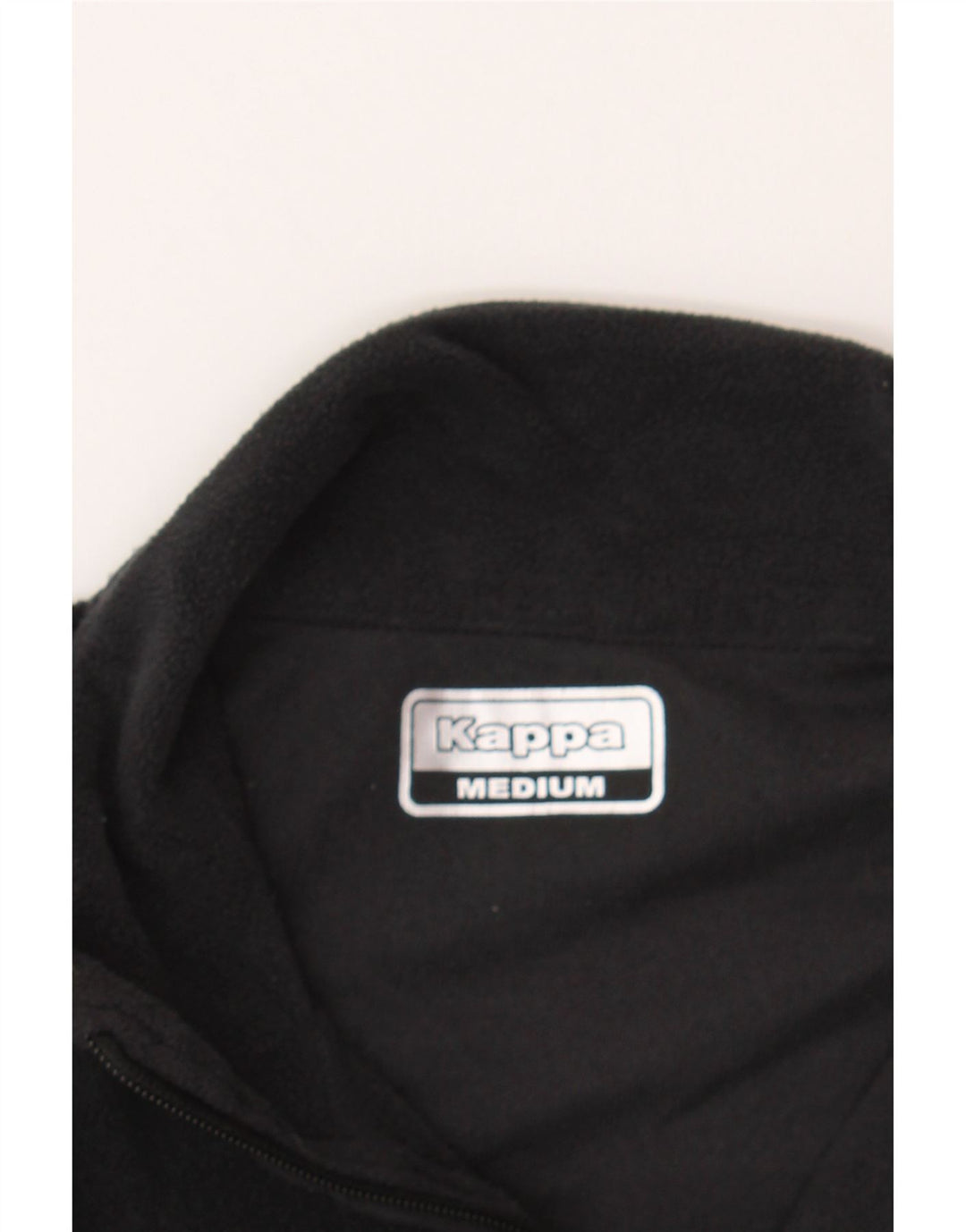 KAPPA Womens Zip Neck Fleece Jumper UK 14 Medium Black Vintage Kappa and Second-Hand Kappa from Messina Hembry 