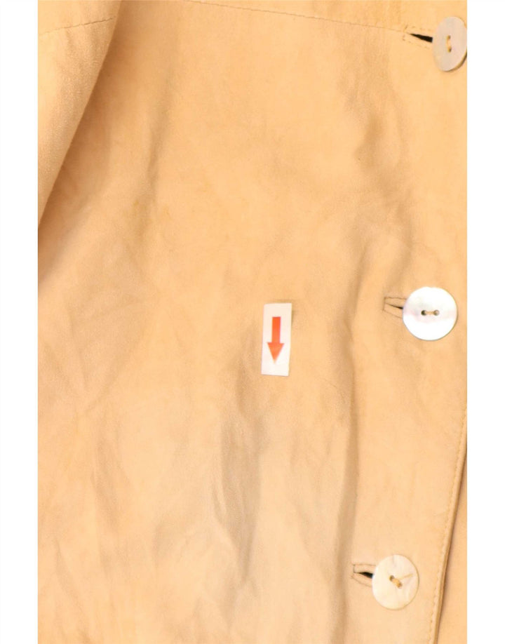 Vintage Womens 4 Button Suede Blazer Jacket EU 42 Large Beige