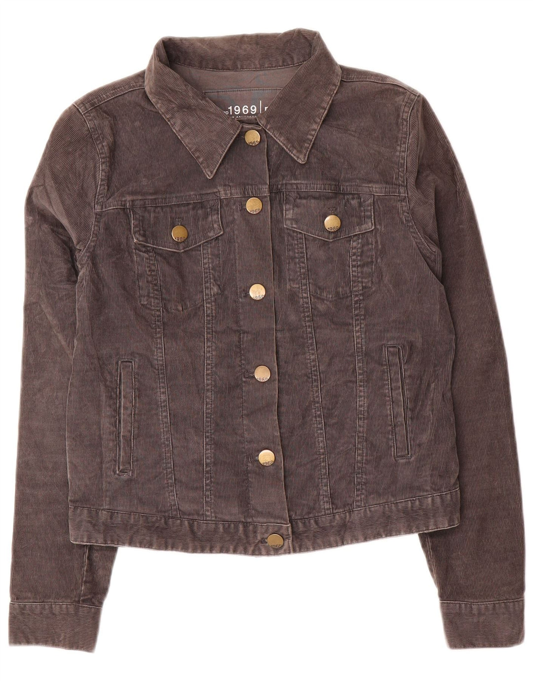 Gap Womens Crop Corduroy Jacket UK 14 Medium Grey Cotton