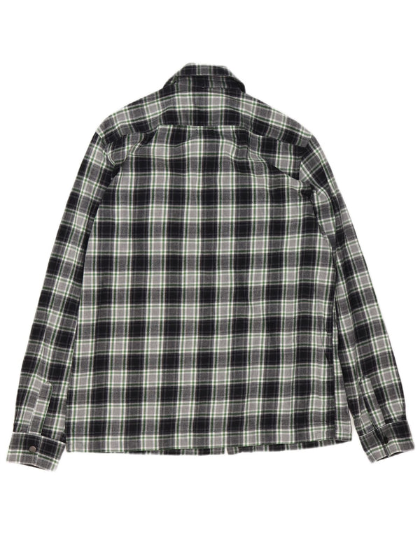 Ted Baker Mens Flannel Shirt Size 3 Medium Green Check Cotton