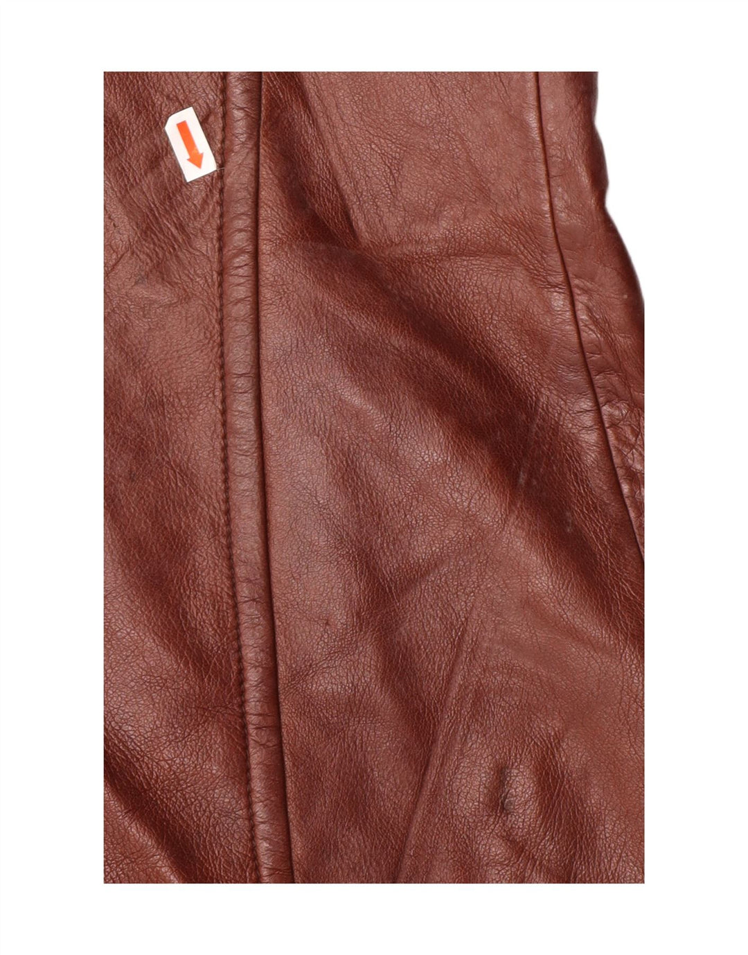 VINTAGE Womens Leather Coat IT 52 2XL Brown Leather