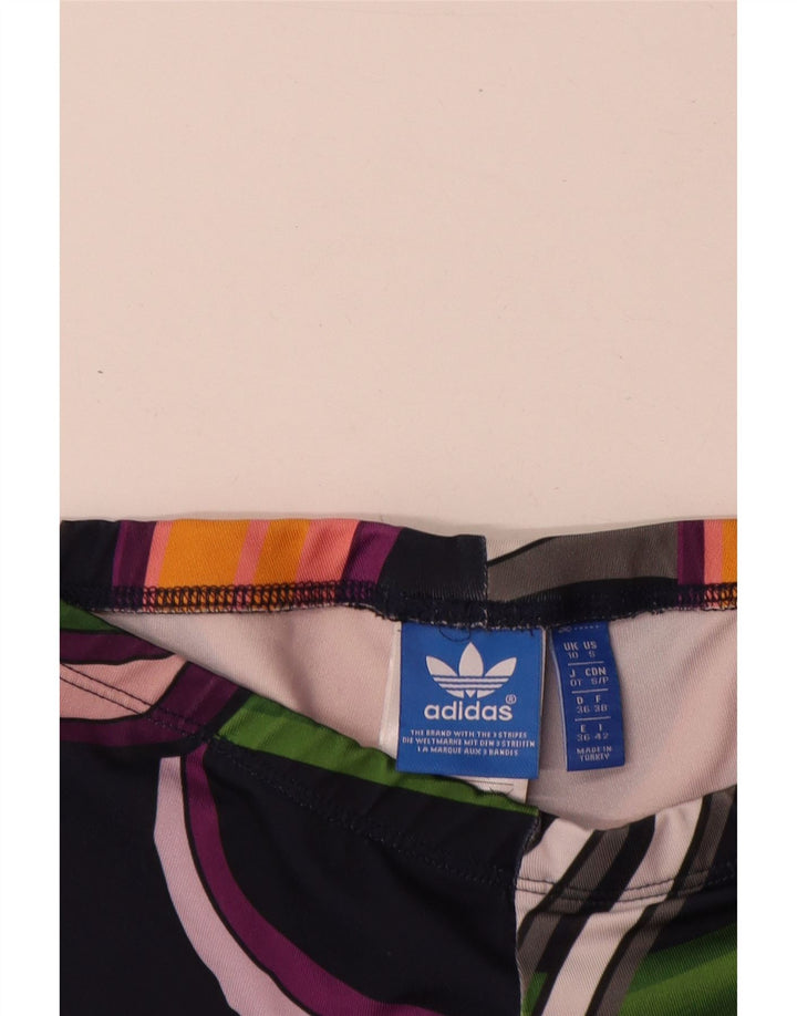 Adidas Womens Leggings UK 10 Small Multicoloured Floral Polyester