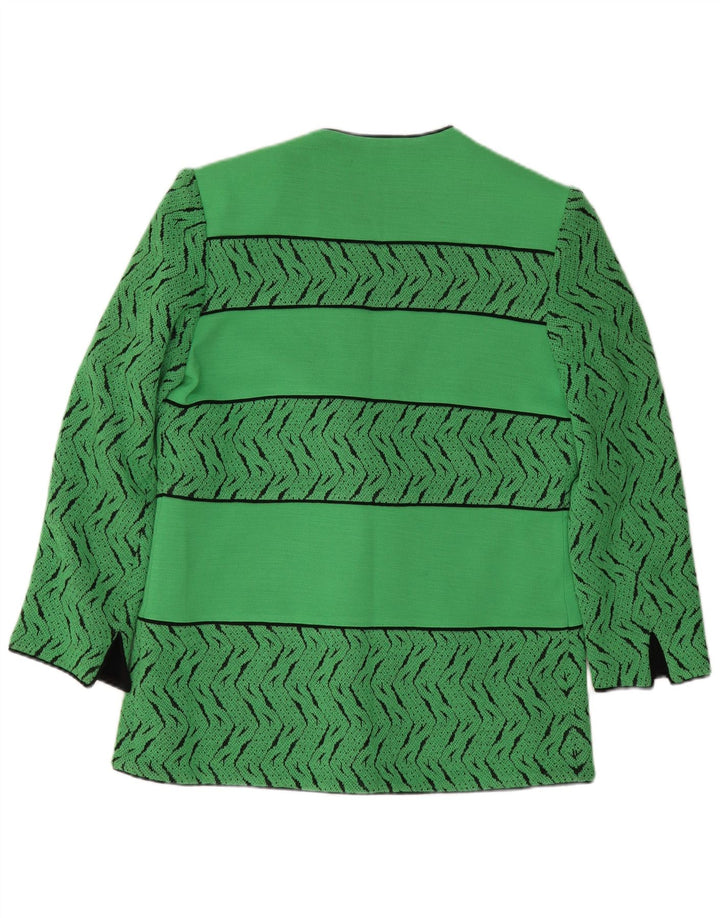 Pierre Cardin Womens 3 Button Blazer Jacket EU 44 XL Green Geometric Wool