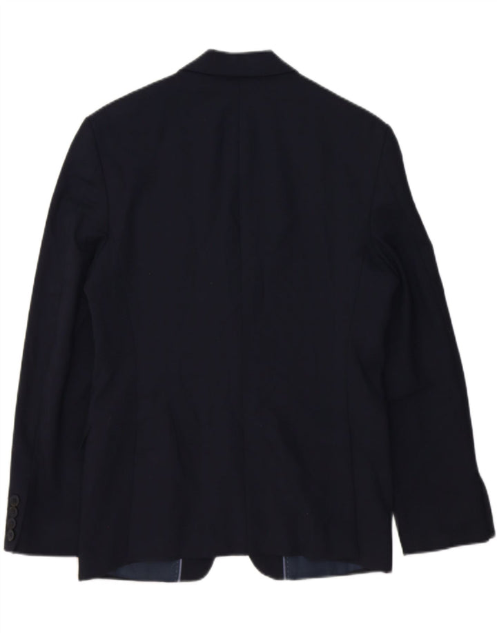 ZARA Mens 2 Button Blazer Jacket EU 46 Small Navy Blue Vintage Zara and Second-Hand Zara from Messina Hembry 
