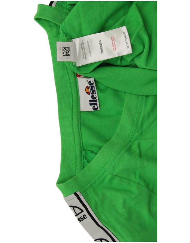 ELLESSE Mens Graphic T-Shirt Top XL Green Colourblock Cotton