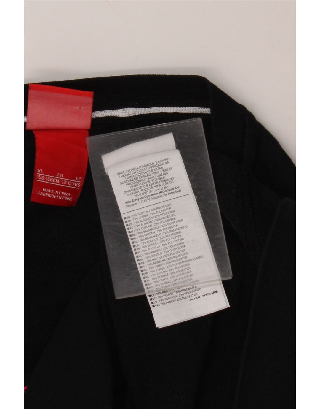 NIKE Girls Crop Graphic Sweatshirt Jumper 13-14 Years XL Black Cotton