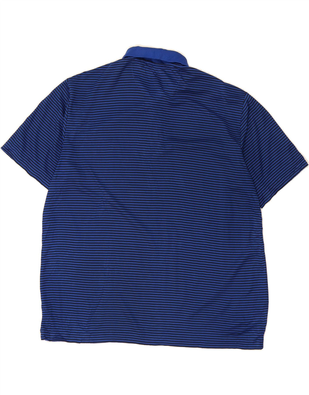 CHAPS Mens Polo Shirt XL Navy Blue Striped Polyester Vintage Chaps and Second-Hand Chaps from Messina Hembry 