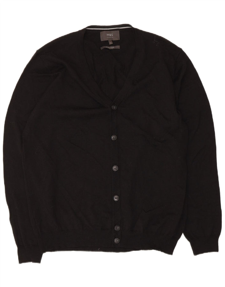Marks & Spencer Mens Cardigan Sweater Large Black Acrylic