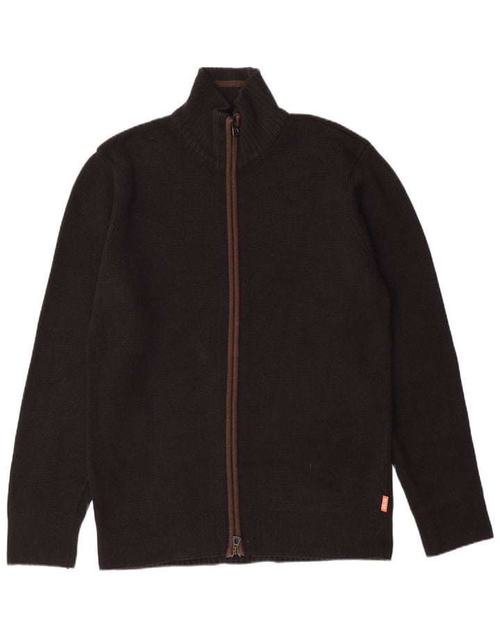 HUGO BOSS Mens Cardigan Sweater Medium Black Cotton