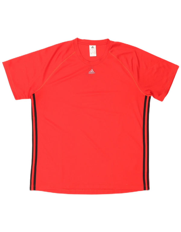 ADIDAS Mens Climalite T-Shirt Top XL Red Polyester