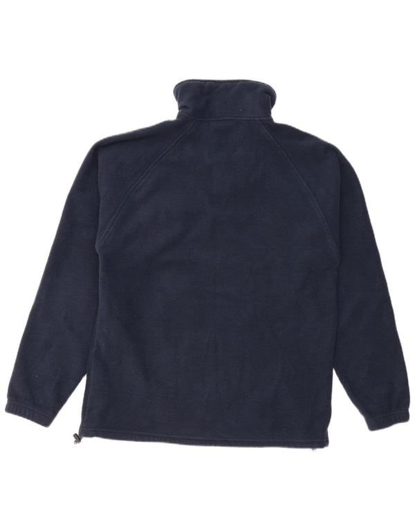 KAPPA Mens Zip Neck Fleece Jumper Small Navy Blue Polyester