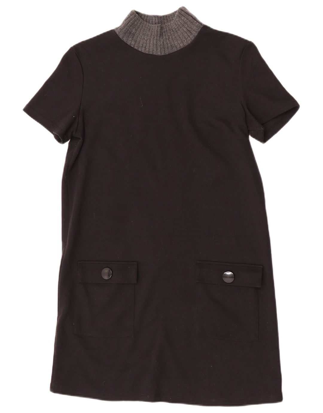 Zara Womens Trafaluc Shift Dress UK 12 Medium Black Colourblock Polyester
