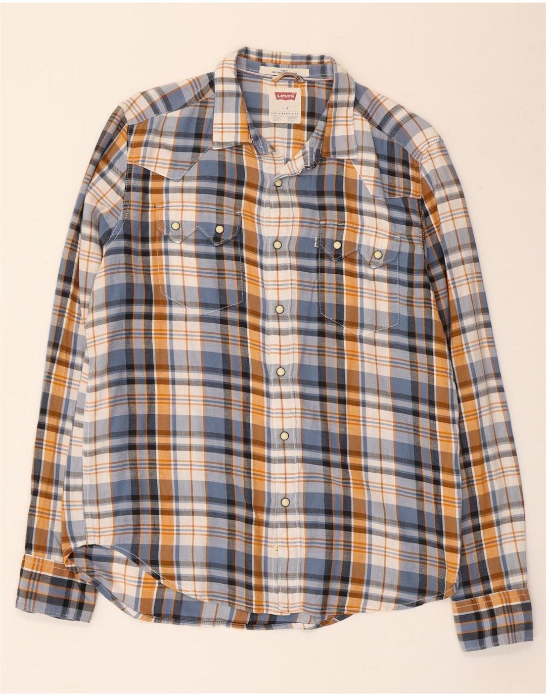 Levi's Mens Slim Fit Flannel Shirt Large Multicoloured Check Cotton
