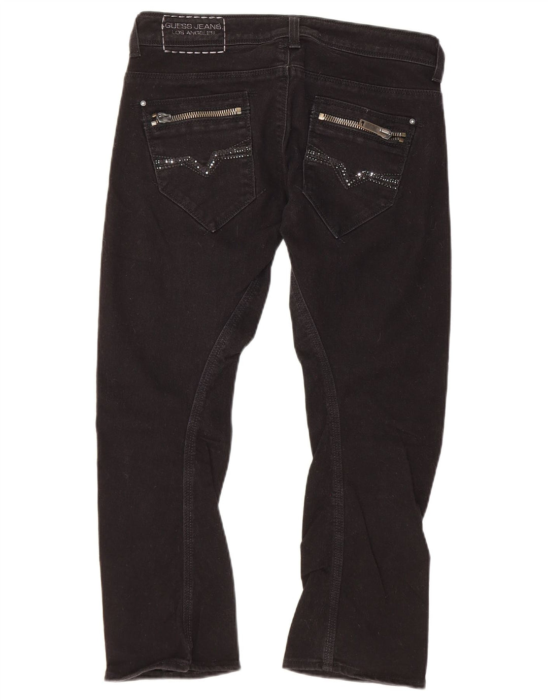 Guess Womens Cropped Jeans W28 L23 Black Cotton