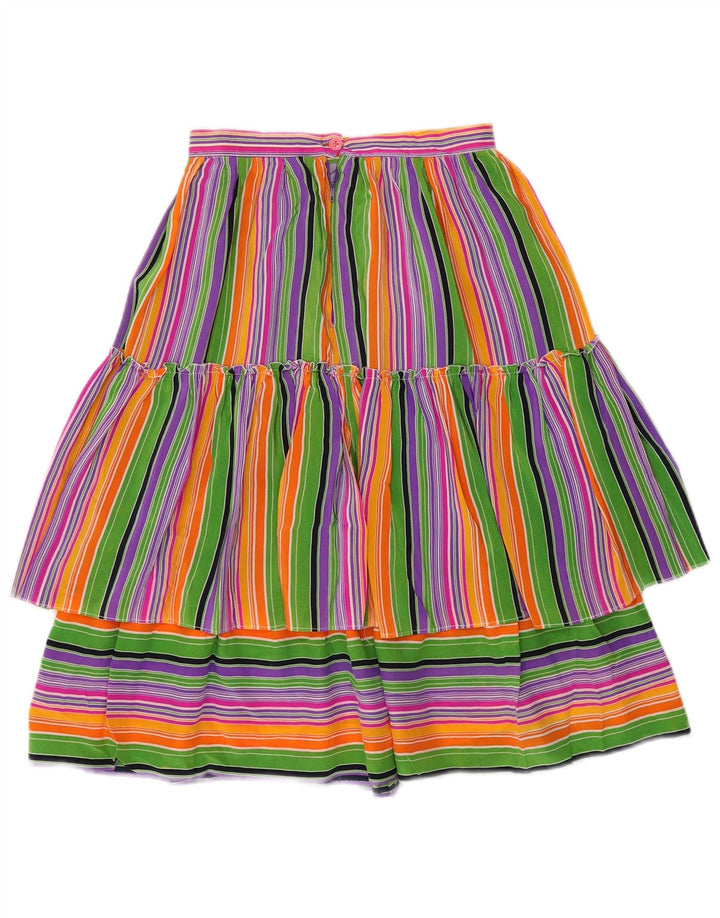 VINTAGE Womens Tiered Skirt W25 XS Multicoloured Striped