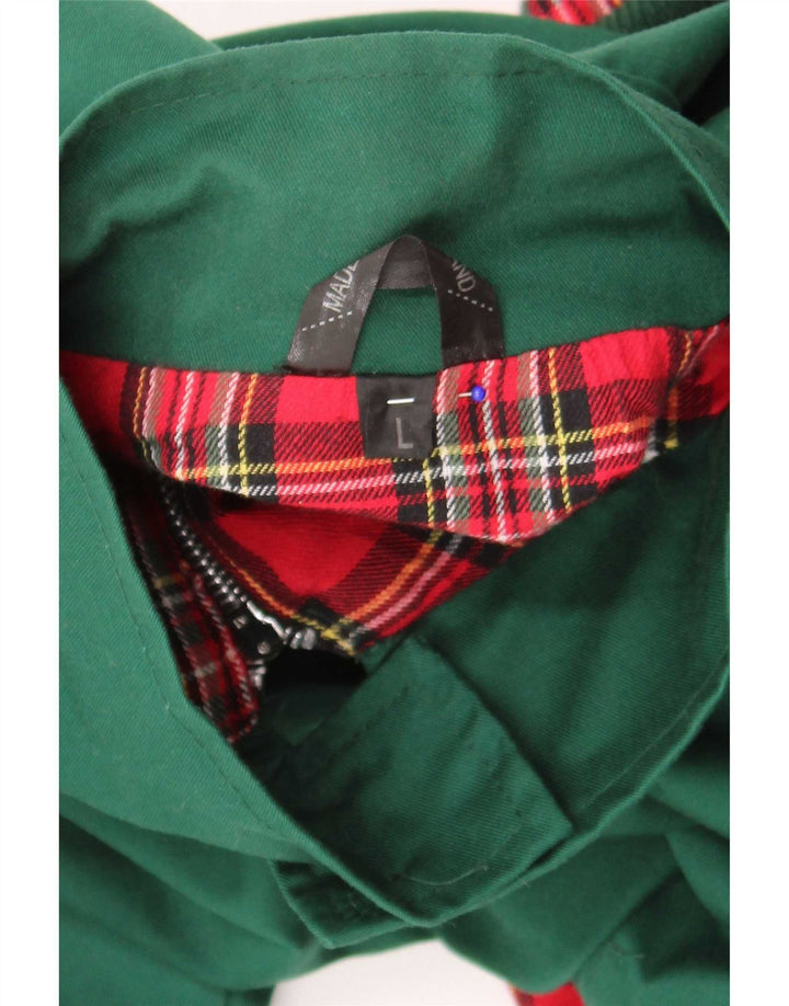 Vintage Mens Bomber Jacket UK 40 Large Green Polyester Retro