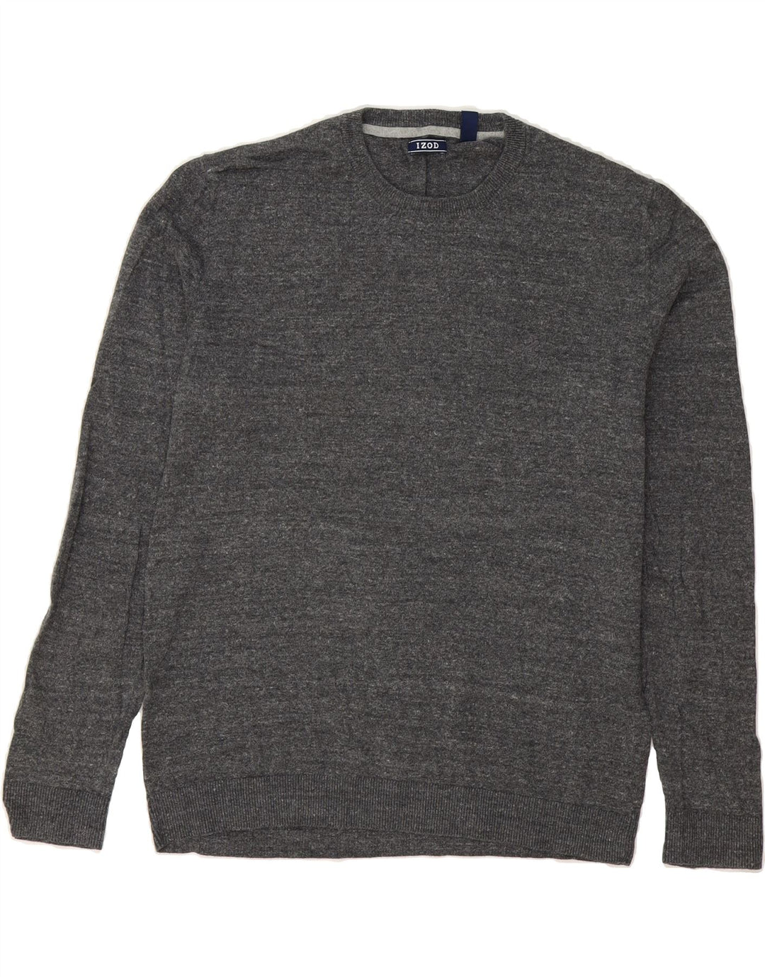 IZOD Mens Crew Neck Jumper Sweater Medium Grey Flecked Cotton Vintage Izod and Second-Hand Izod from Messina Hembry 
