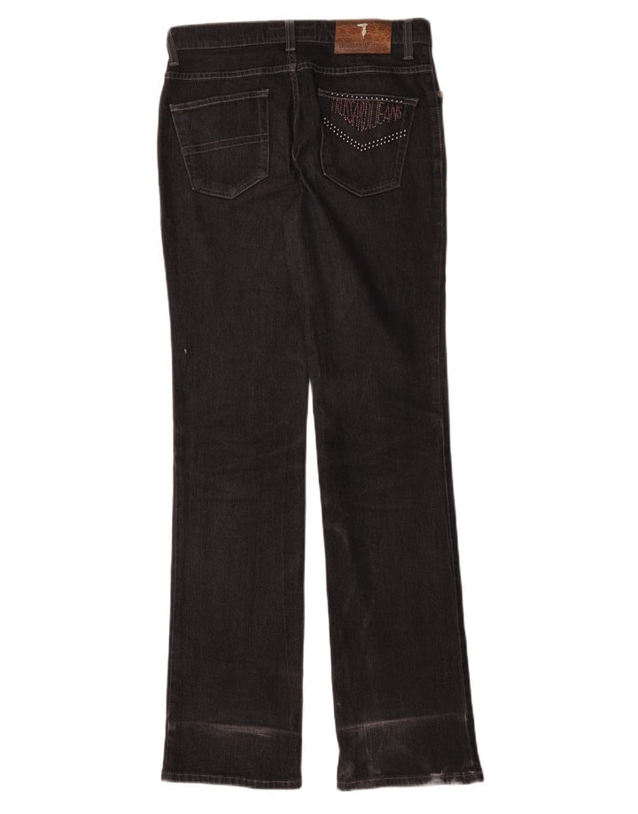 Trussardi Womens Bootcut Jeans IT 42 Medium W26 L33 Black Cotton