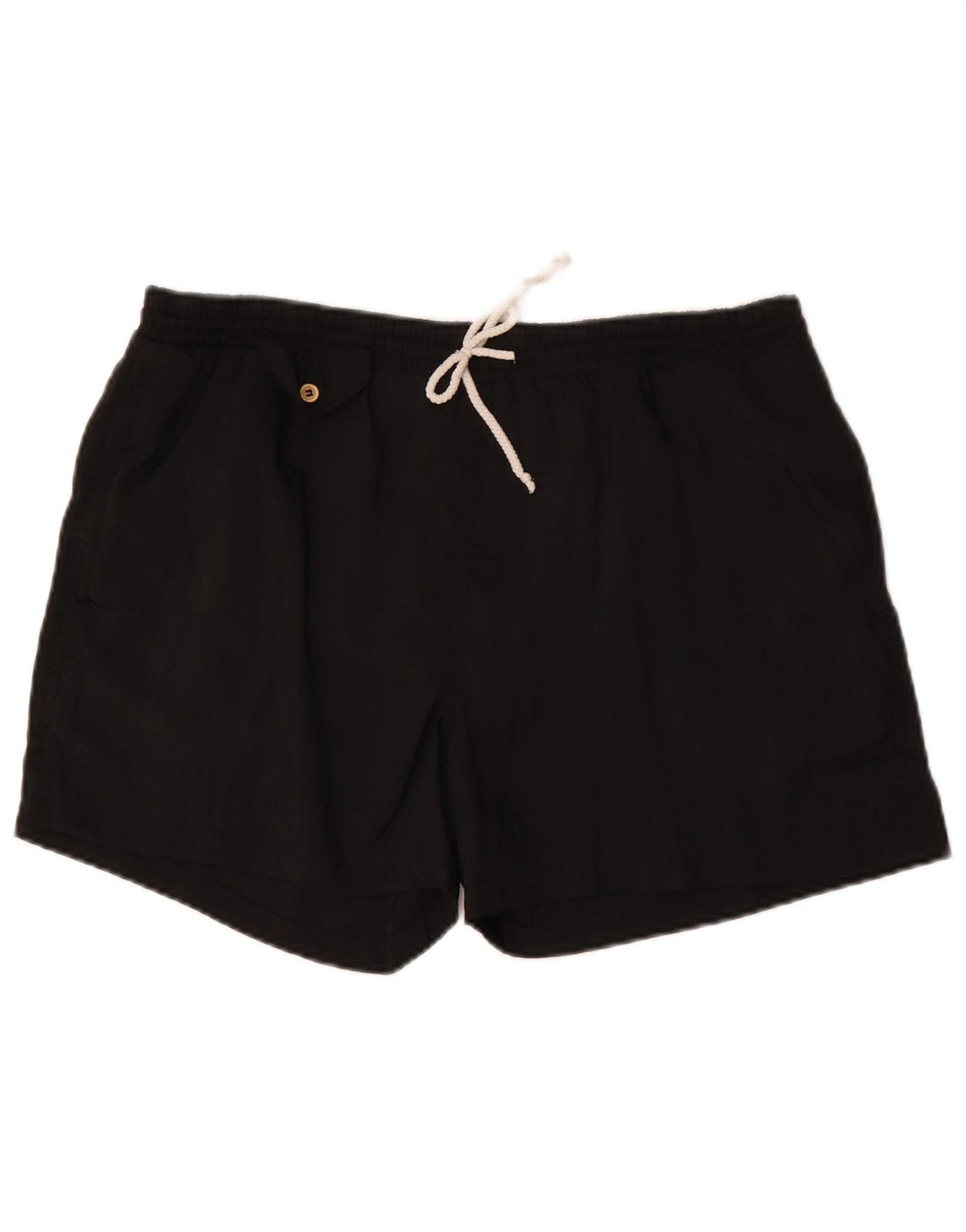 VINTAGE Mens Sport Shorts Large Black Polyamide