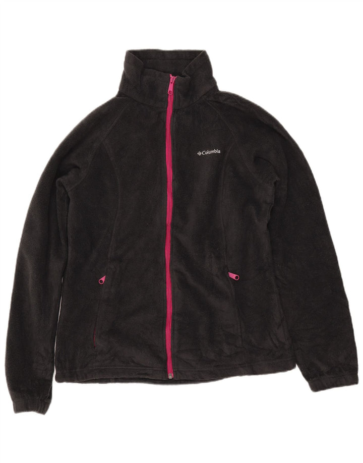 COLUMBIA Womens Fleece Jacket UK 16 Large Black Polyester