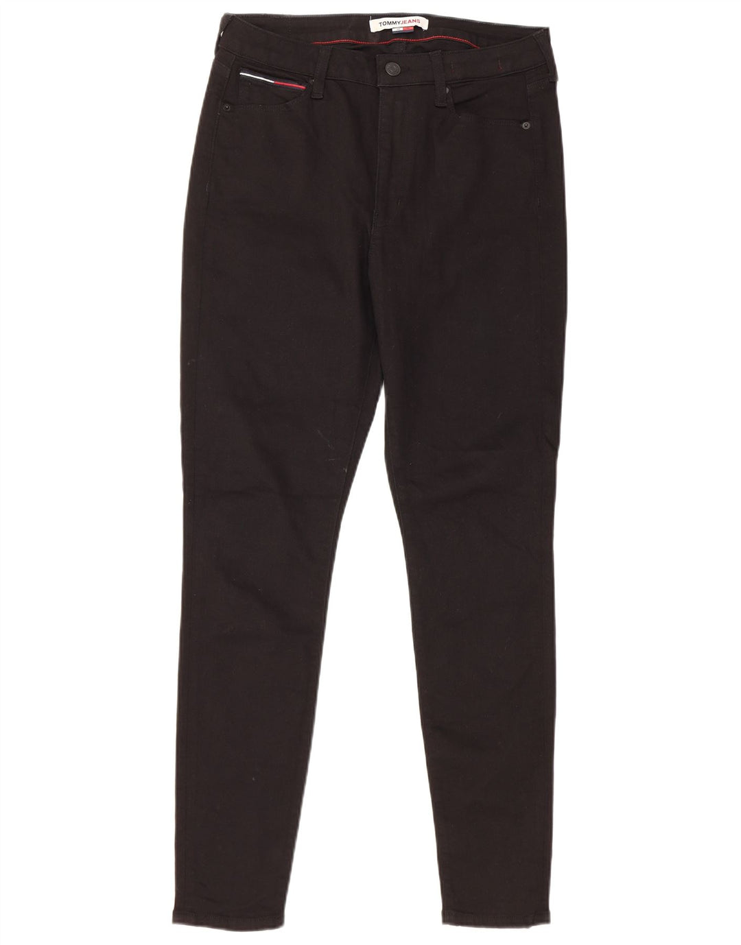 TOMMY HILFIGER Womens Skinny Jeans W30 L30 Black Cotton