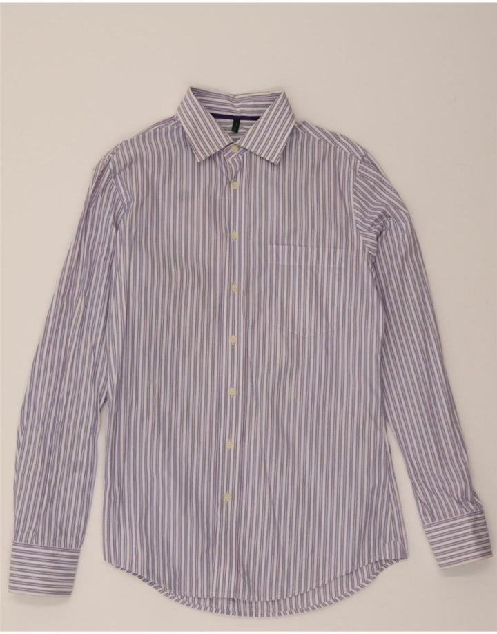 BENETTON Mens Shirt Large Multicoloured Striped Cotton Vintage Benetton and Second-Hand Benetton from Messina Hembry 
