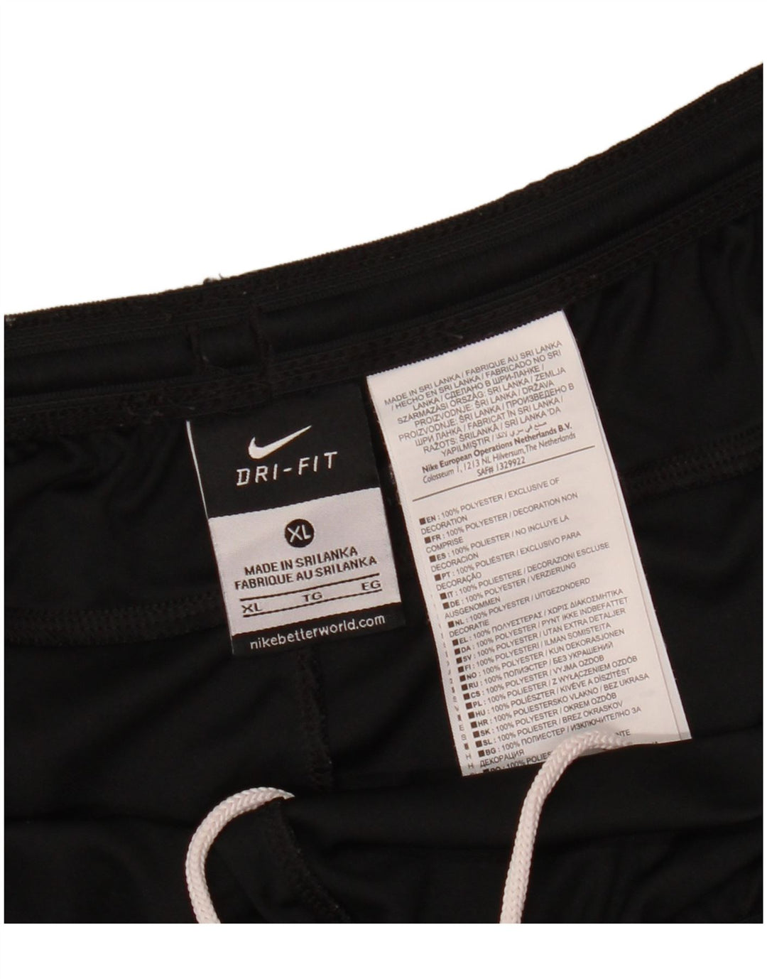 NIKE Mens Dri Fit Sport Shorts XL Black Colourblock Polyester