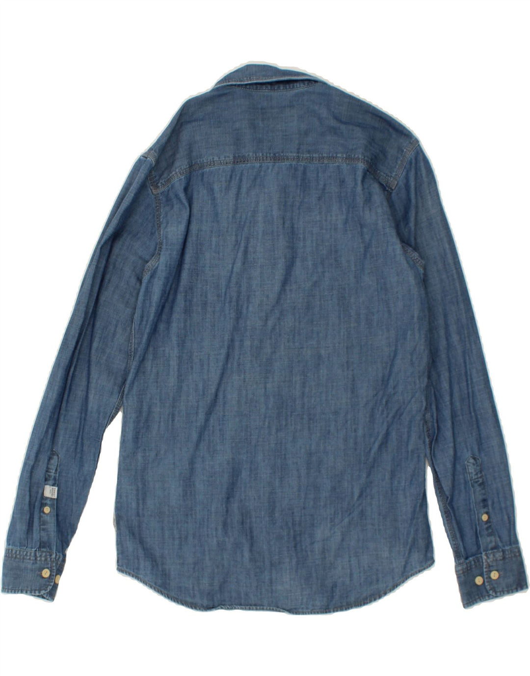 JACK & JONES Mens Denim Shirt Small Navy Blue Cotton Vintage Jack & Jones and Second-Hand Jack & Jones from Messina Hembry 