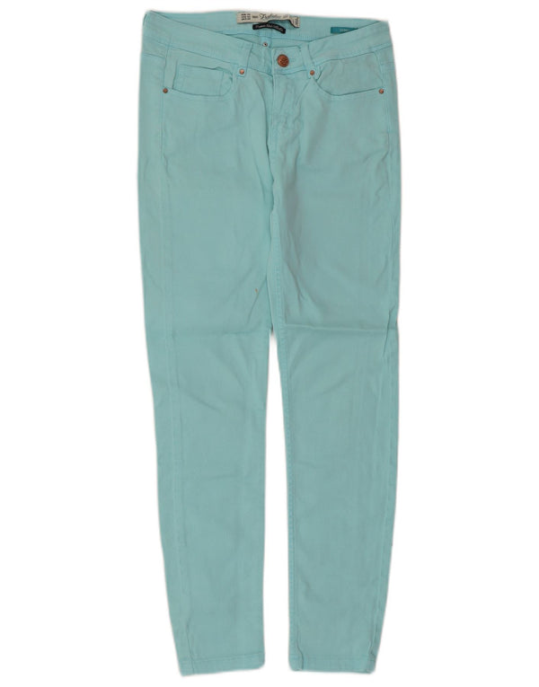Zara Womens Trafaluc Skinny Jeans EU 34 2XS W24 L25 Turquoise Cotton