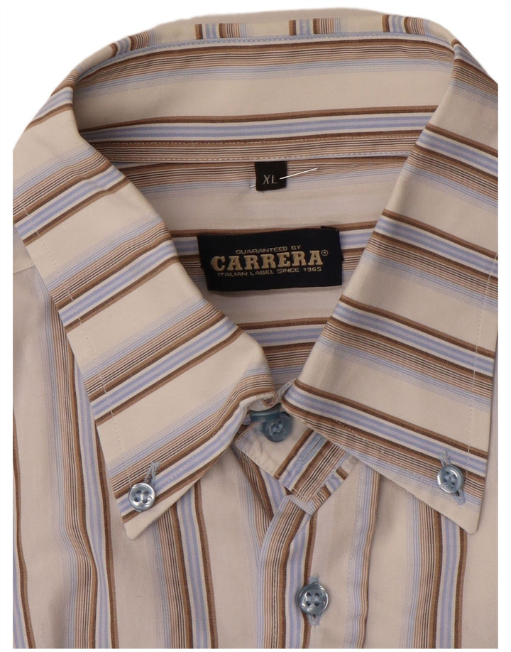 Carrera Mens Shirt XL Beige Striped