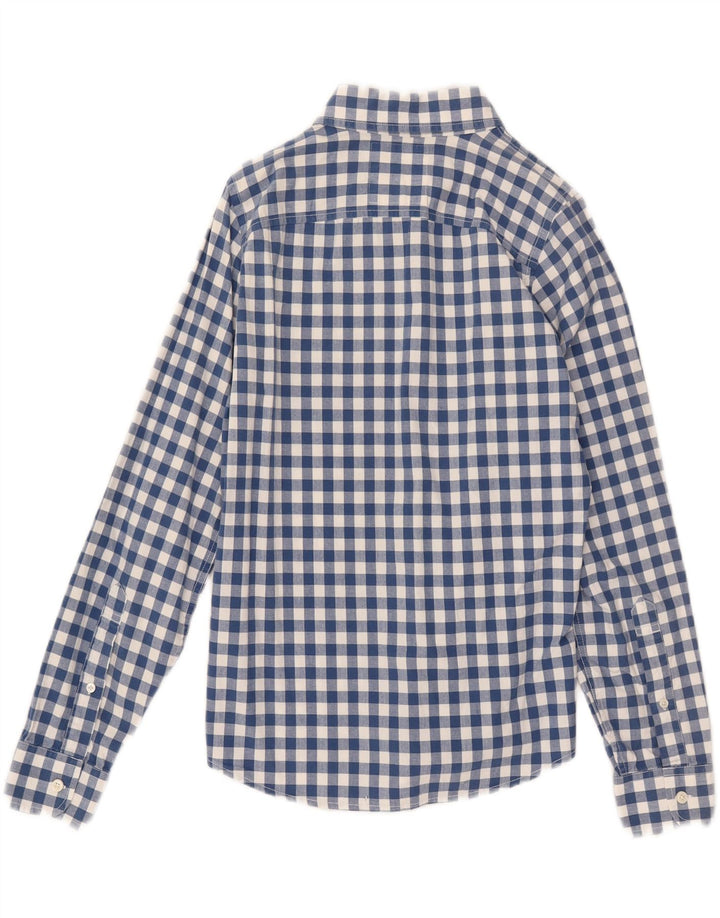 HOLLISTER Mens Shirt Small Navy Blue Gingham Cotton