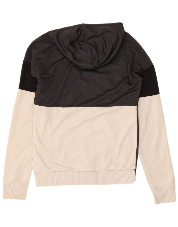 ADIDAS Mens Zip Hoodie Sweater Small Black Colourblock Polyester